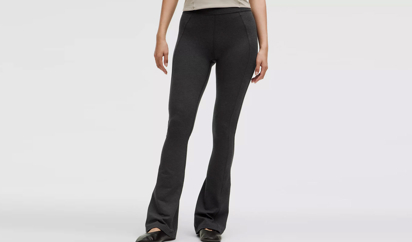lululemon black friday black mini flare pants faux suede