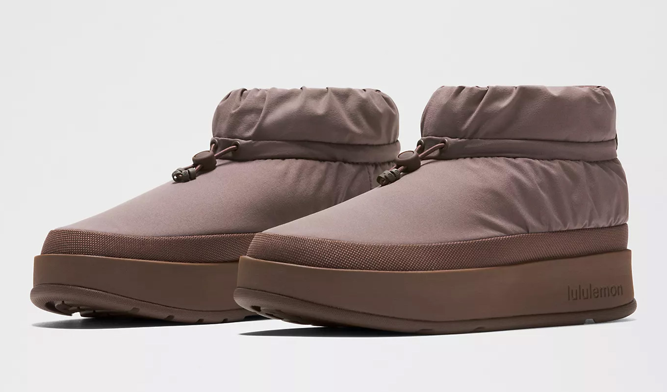 lululemon brown mini puffer boots