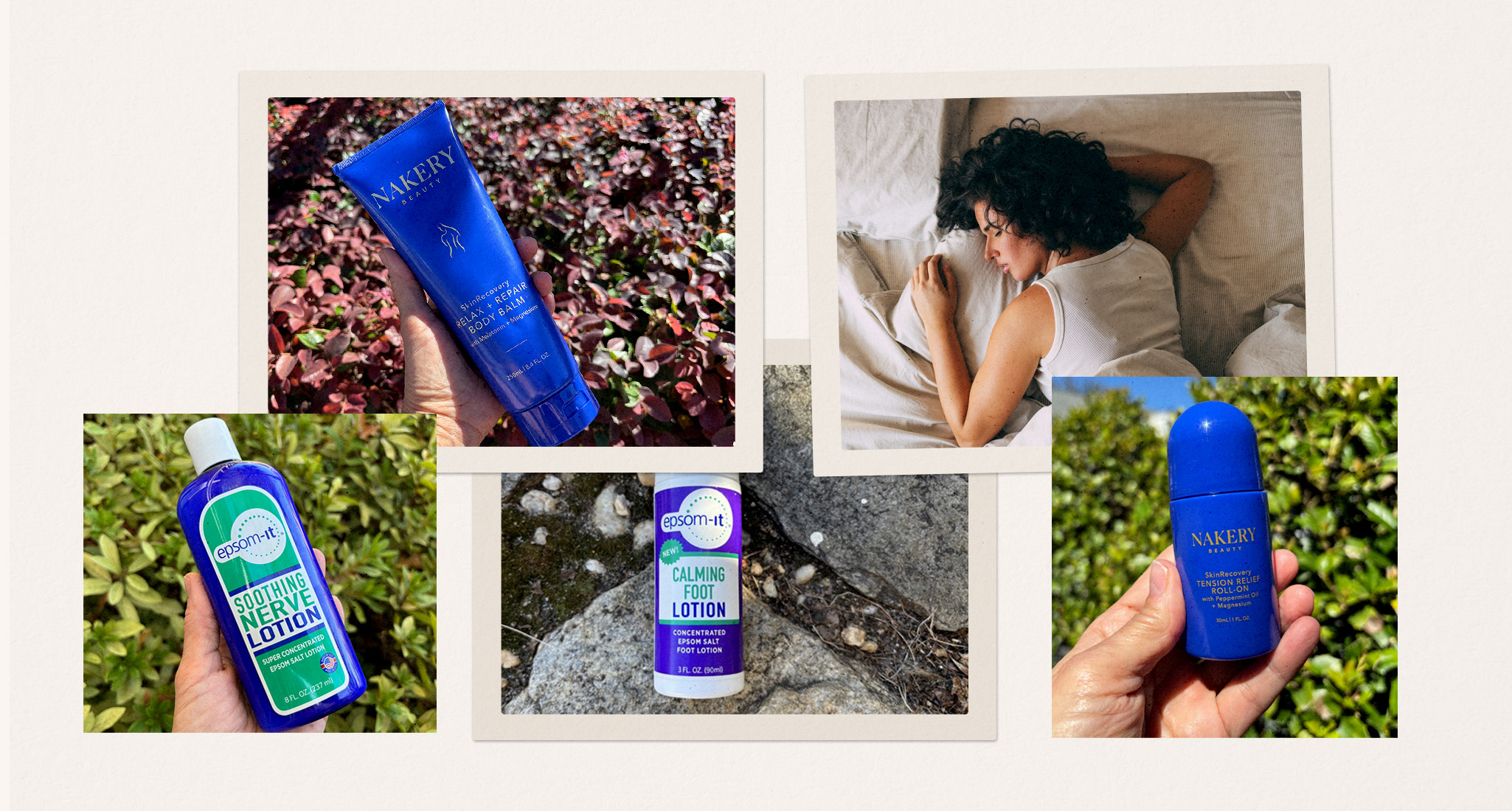 magnesium oil: Collage of products