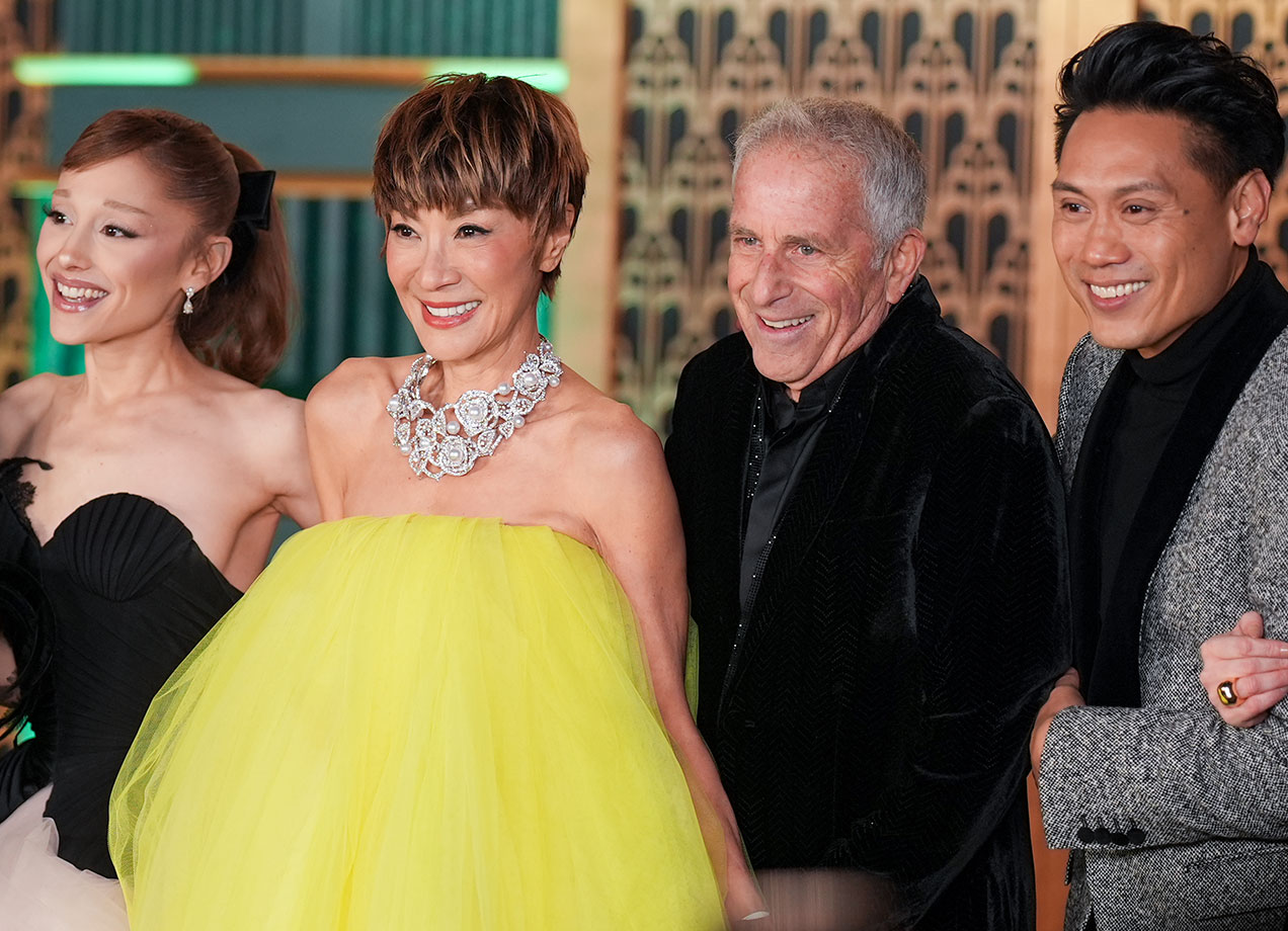 michelle yeoh pixie haircut: michelle yeoh, ariana grande and wicked producer and director