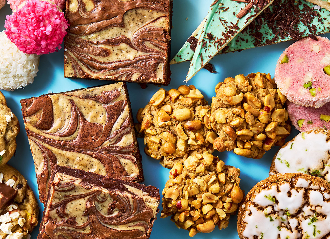 new york times cooking cookie week 2025: the 2025 cookie week cookies on a blue background