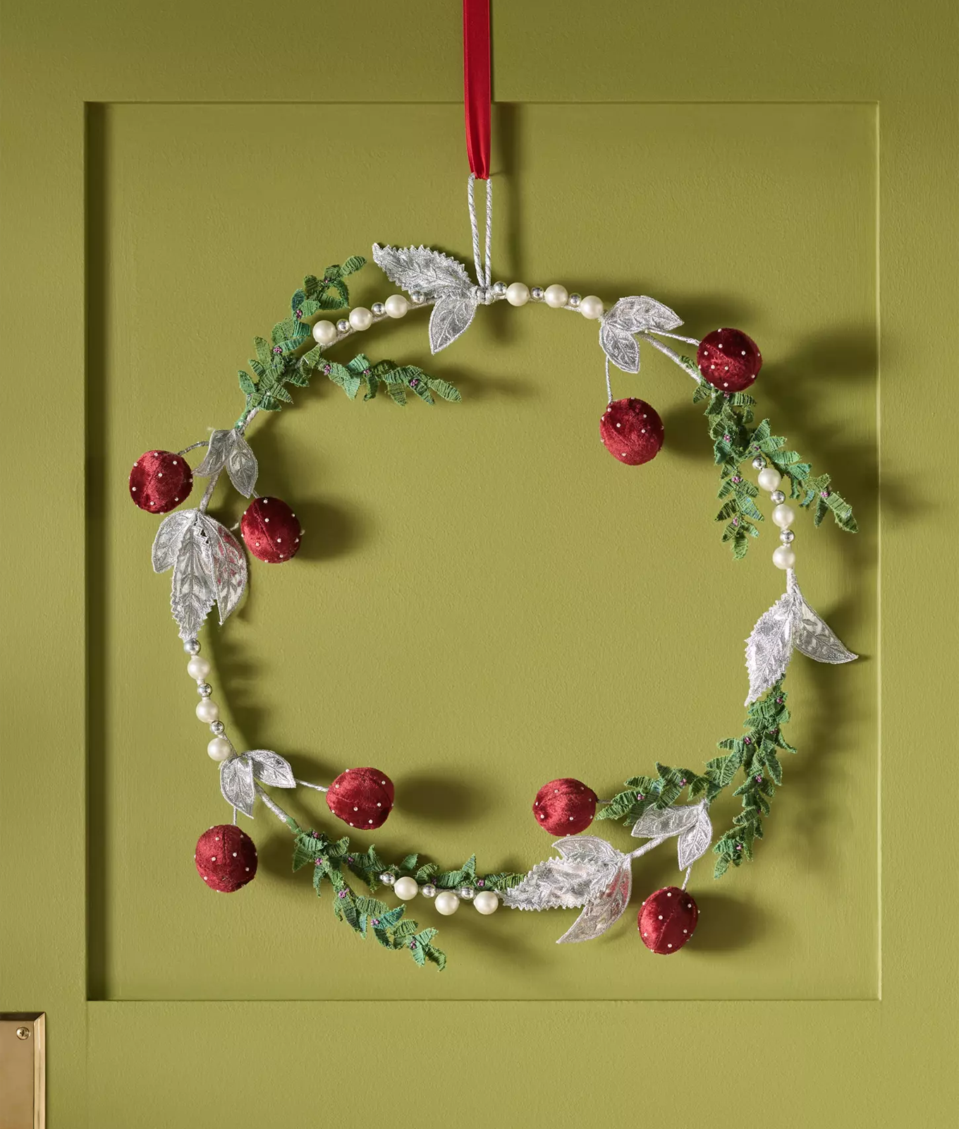 pearl and ornament wreath anthropologie holiday decor on sale