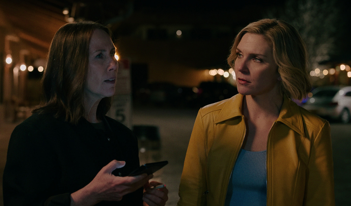 Miriam Shor and Rhea Seehorn in "Pluribus," now streaming on Apple TV