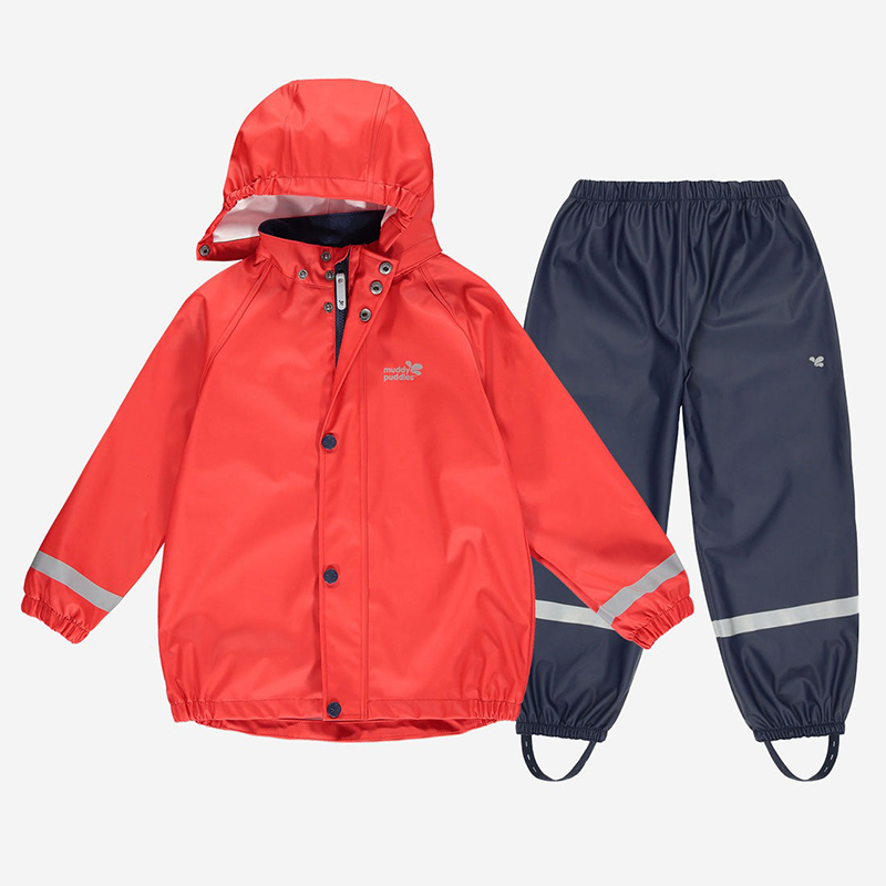 red jacket and navy trousers set