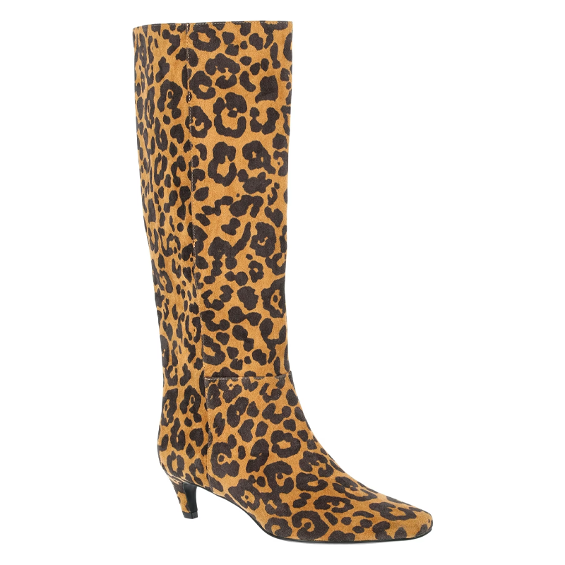 scoop knee high kitten heel boots
