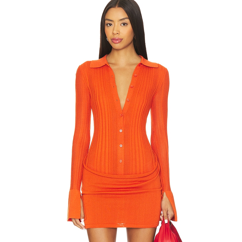 significant other winter citrus orange dress