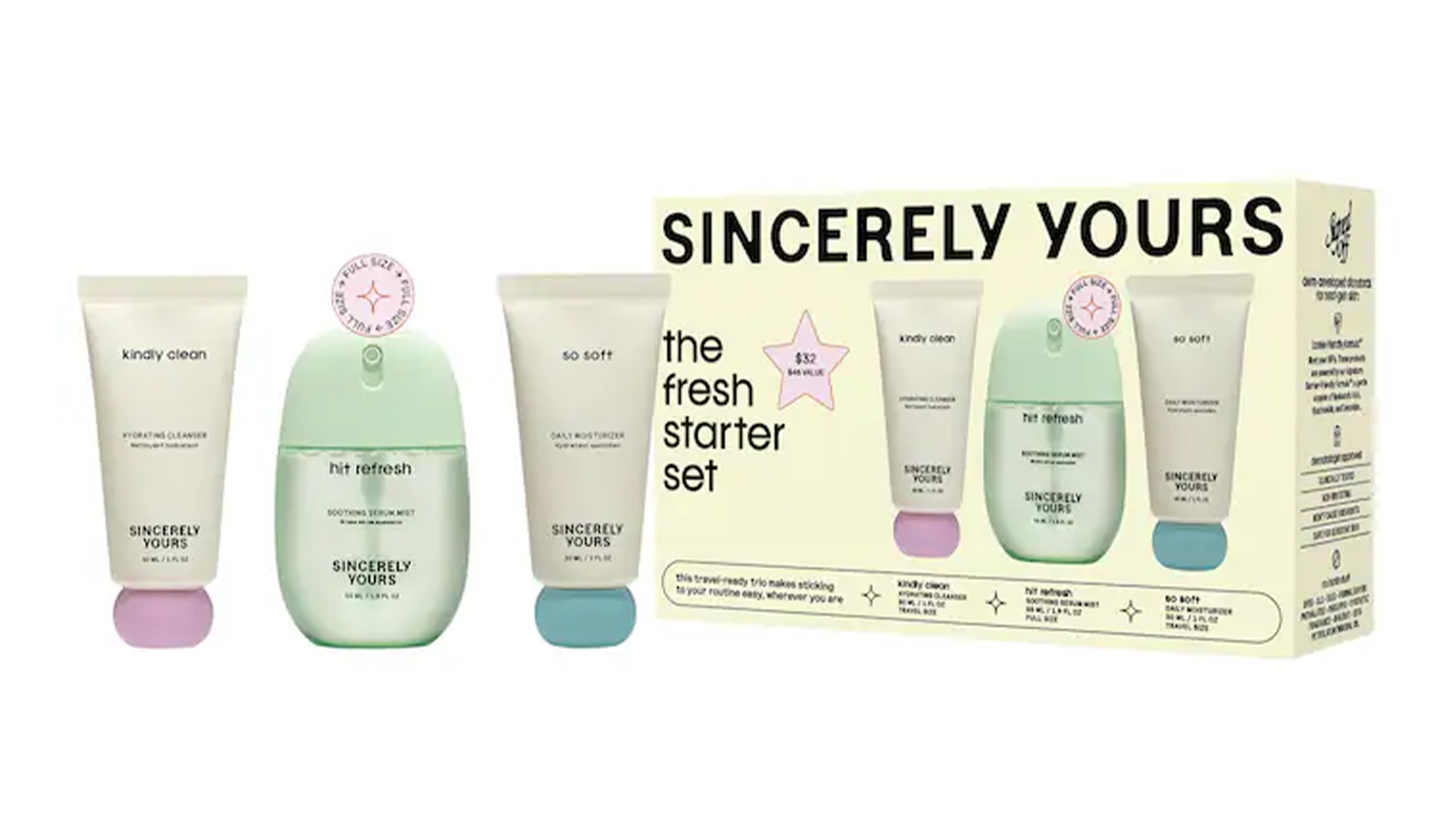 sincerely yours skincare review: starter set