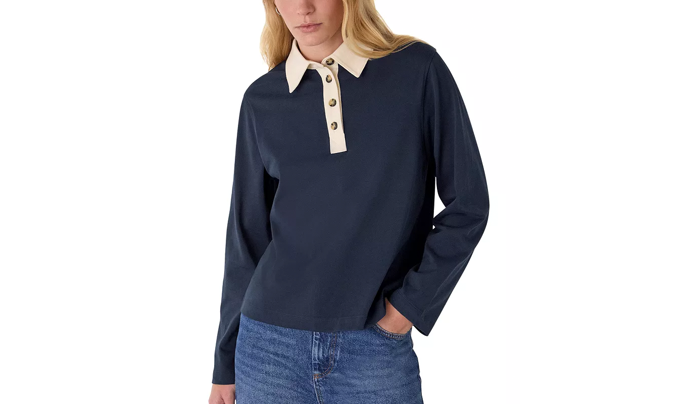Taylor Swift Polo Outfit: Whistles Contrast Collar Polo Shirt
