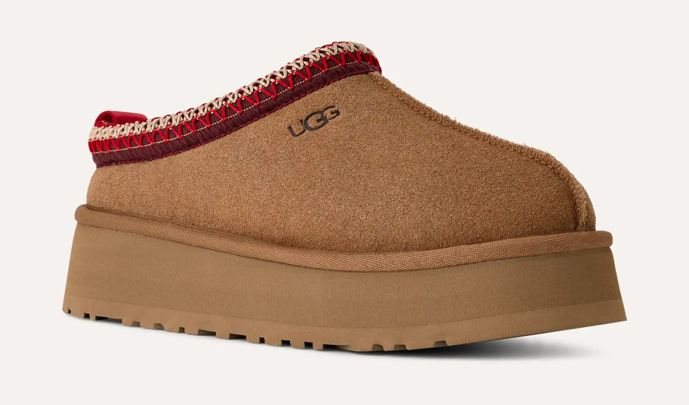 ugg brown tazz slippers with red lining