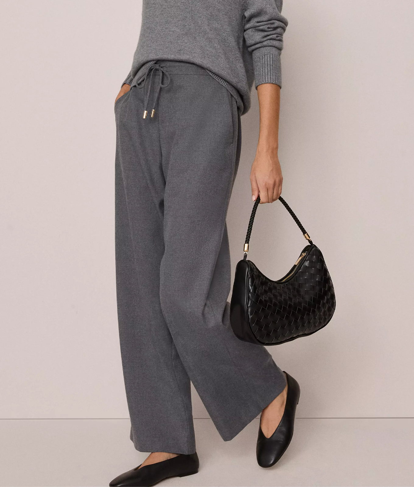 weekend gray wide leg joggers ann taylor black friday sale 2025