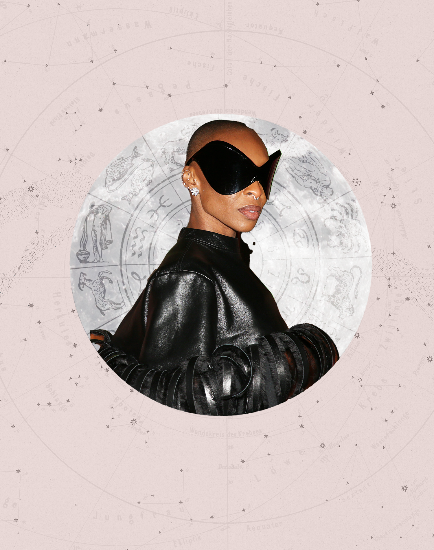 : Cynthia Erivo poses during the New York City premiere of the film "Wicked: For Good". Framed by astrology atmosphere for weekly horoscopes