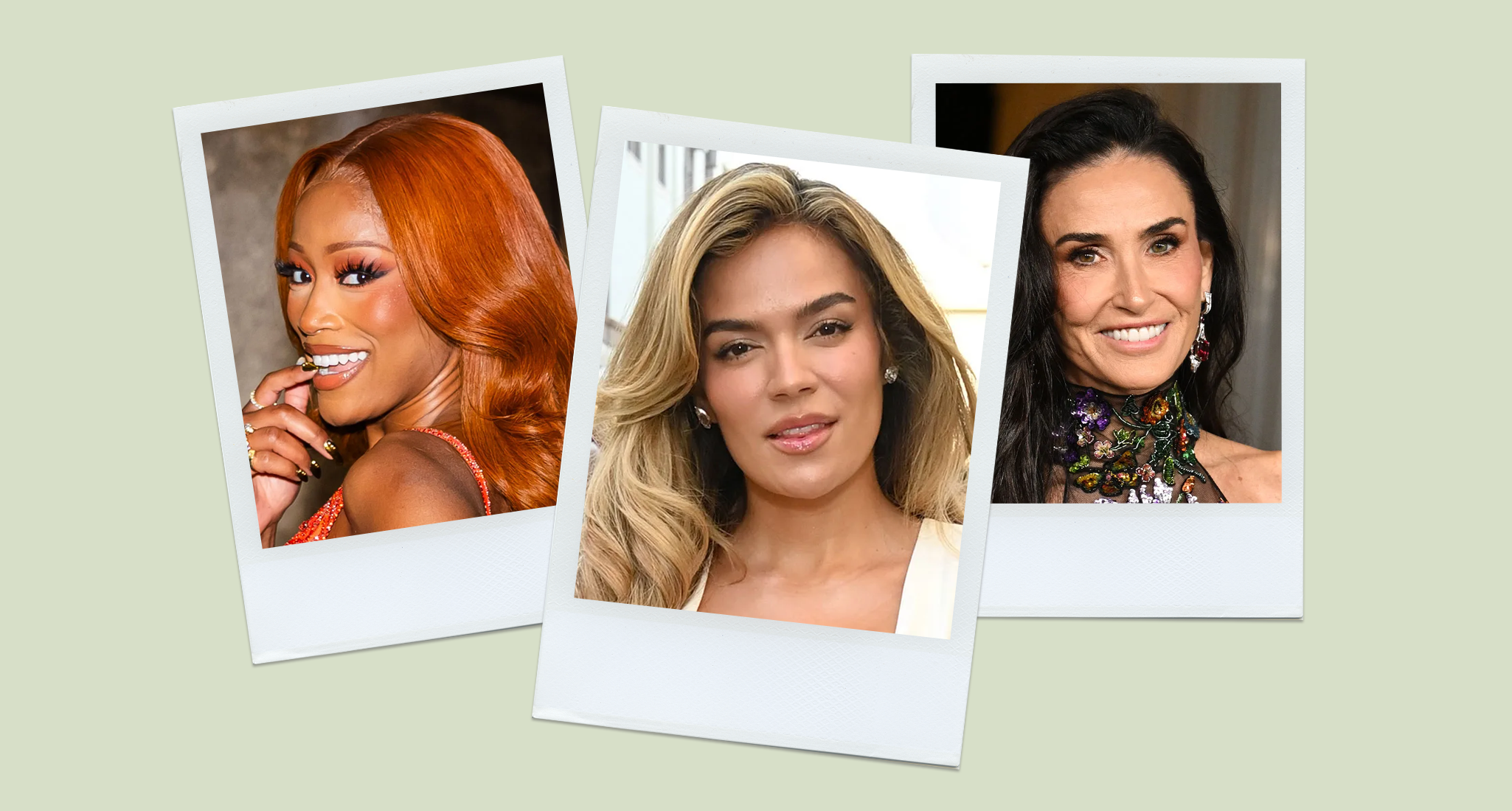 a photo collage of winter hair colors