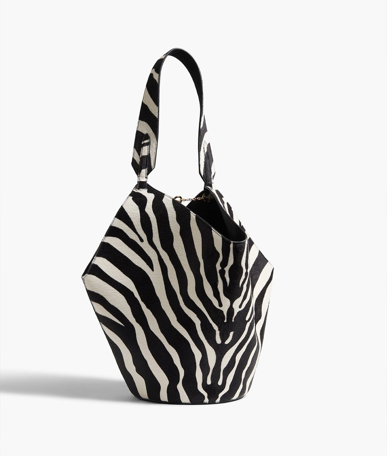 animal-print: khaite's zebra print lotus small tote