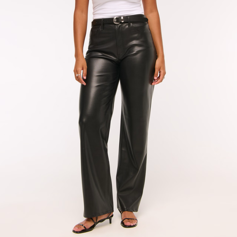 abercrombie and fitch faux leather pants
