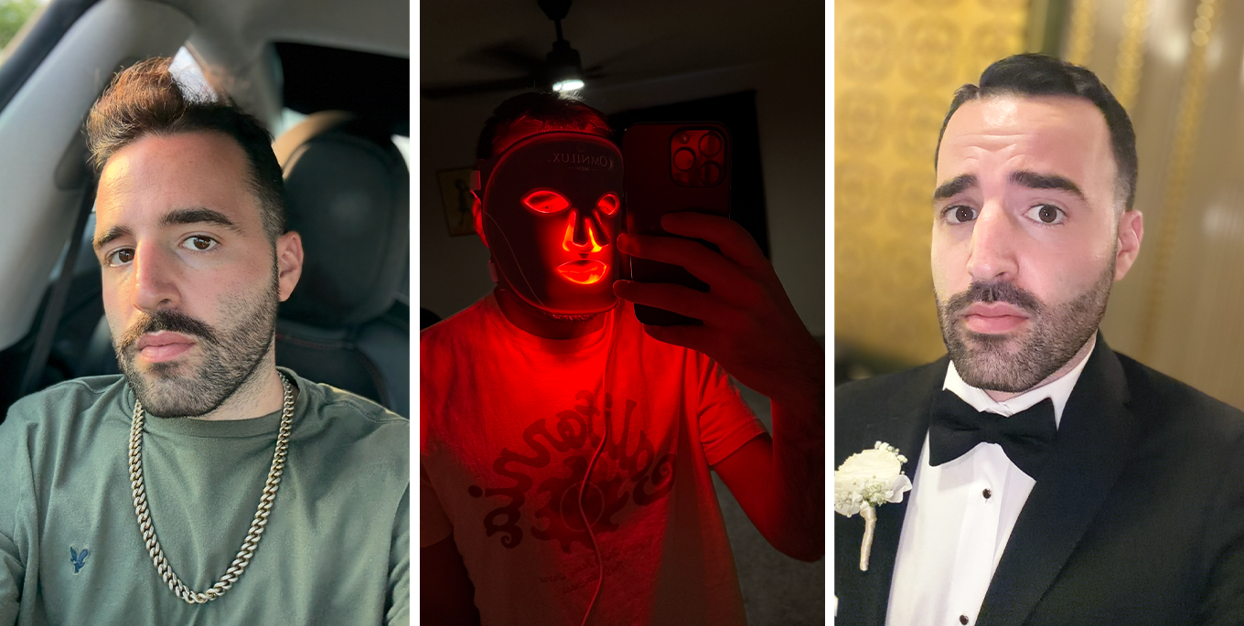 best red light therapy mask: omnilux men