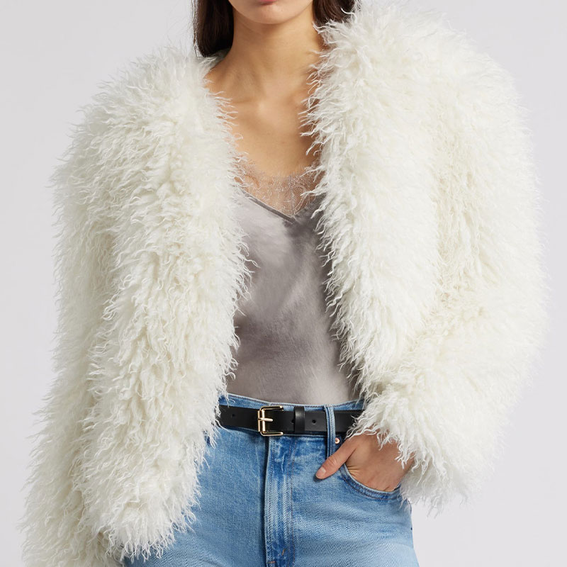 fashion editor cold weather dressing open edit shaggy fur jacket