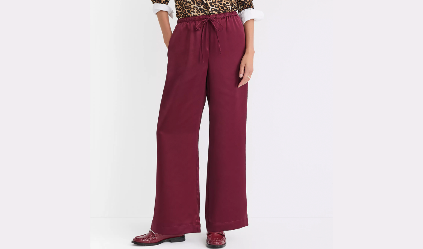 Satin Pants for New Year's Eve: Loft Red Satin Pants