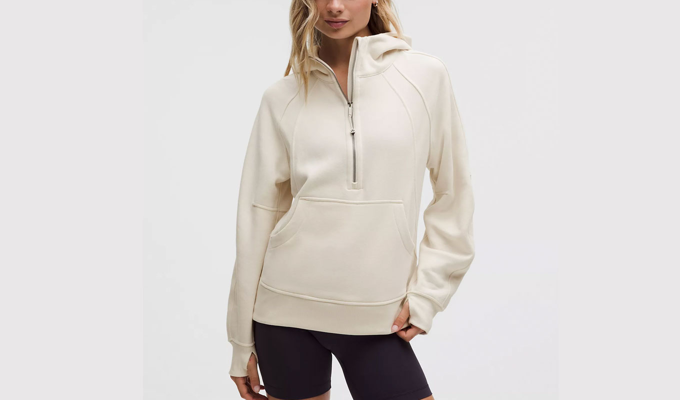 lululemon half zip white hoodie