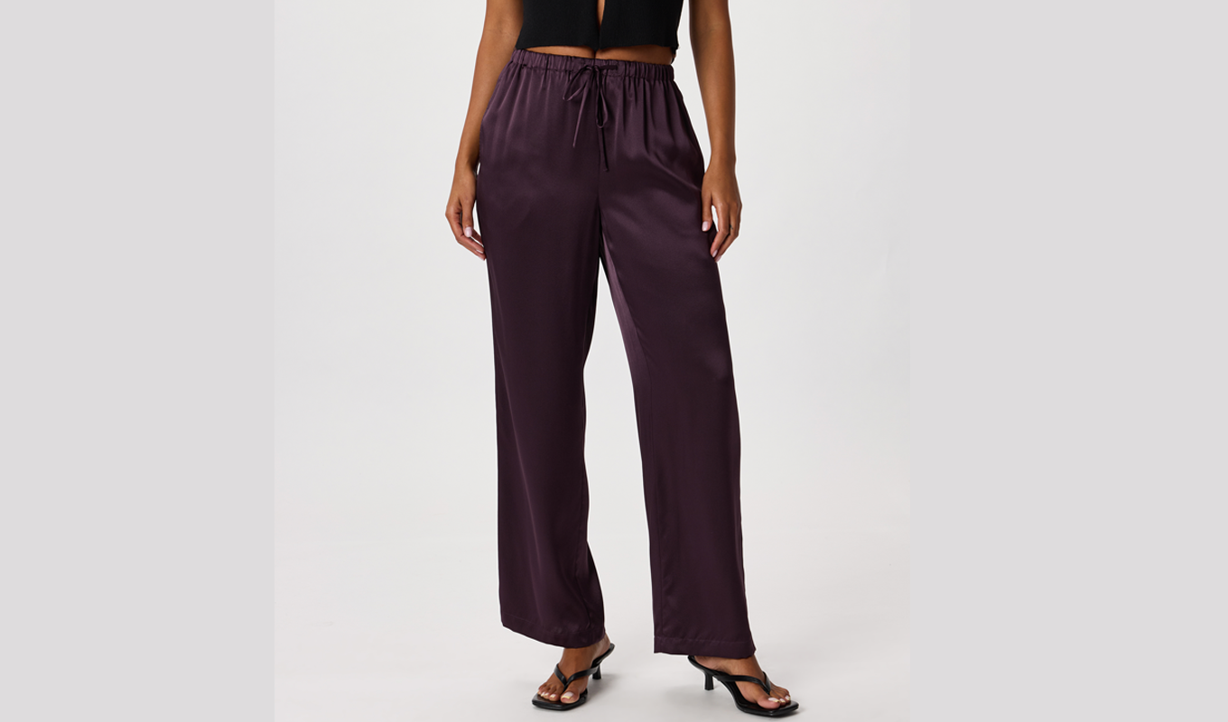 Satin Pants for New Year's Eve: Quince Purple Silk Pants