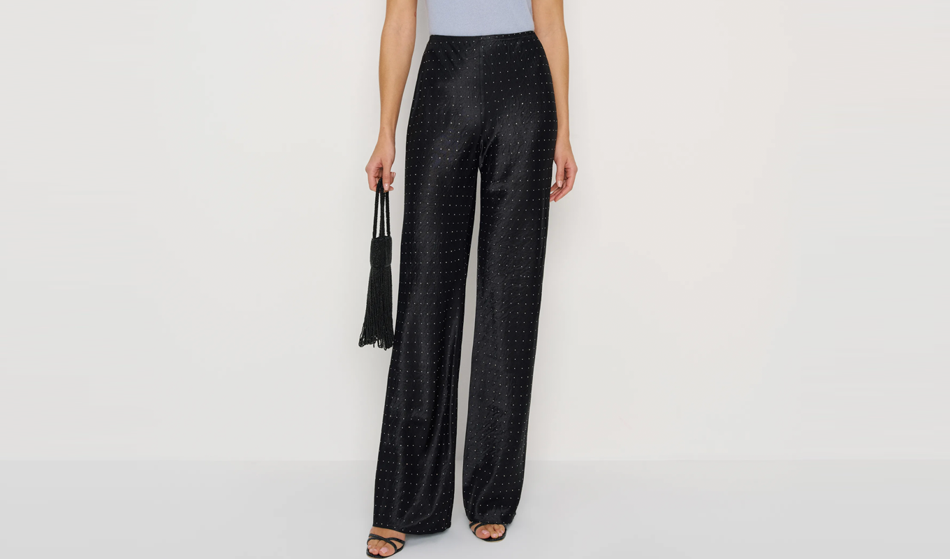 Satin Pants for New Year's Eve: Reformation Polka Dot Satin Pants