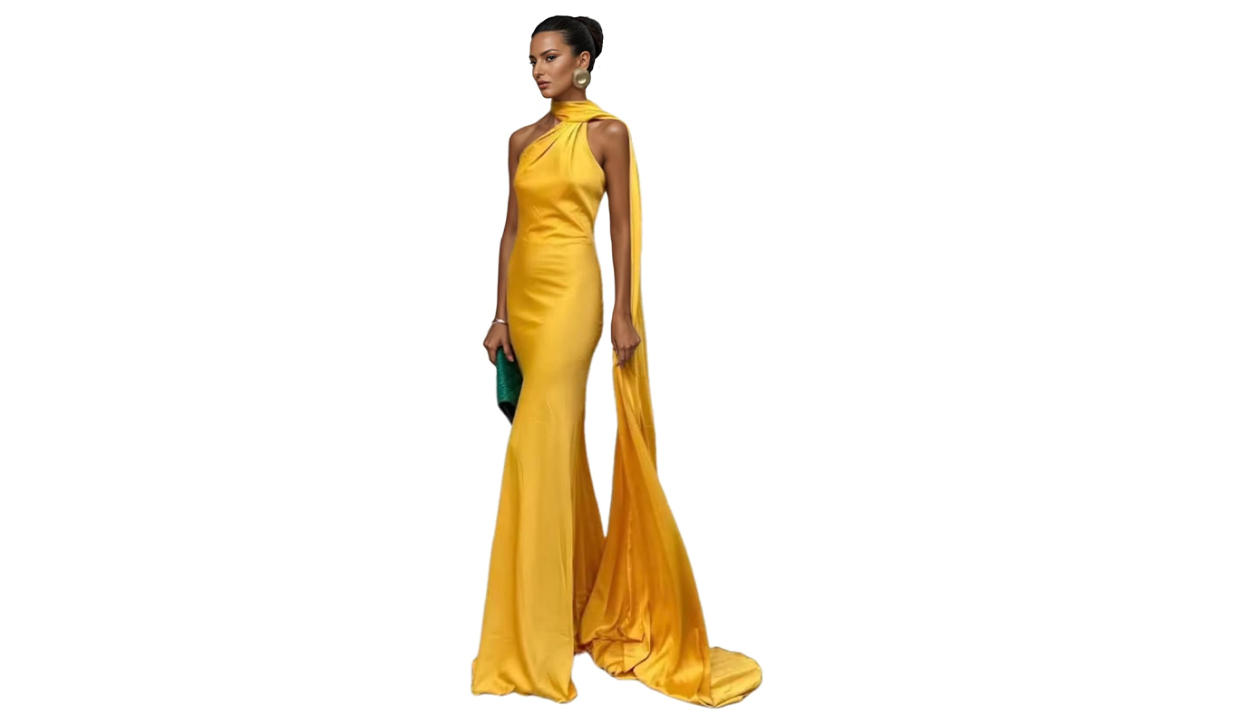 serenea williams one shoulder maxi dress: Mingseecess satin maxi dres