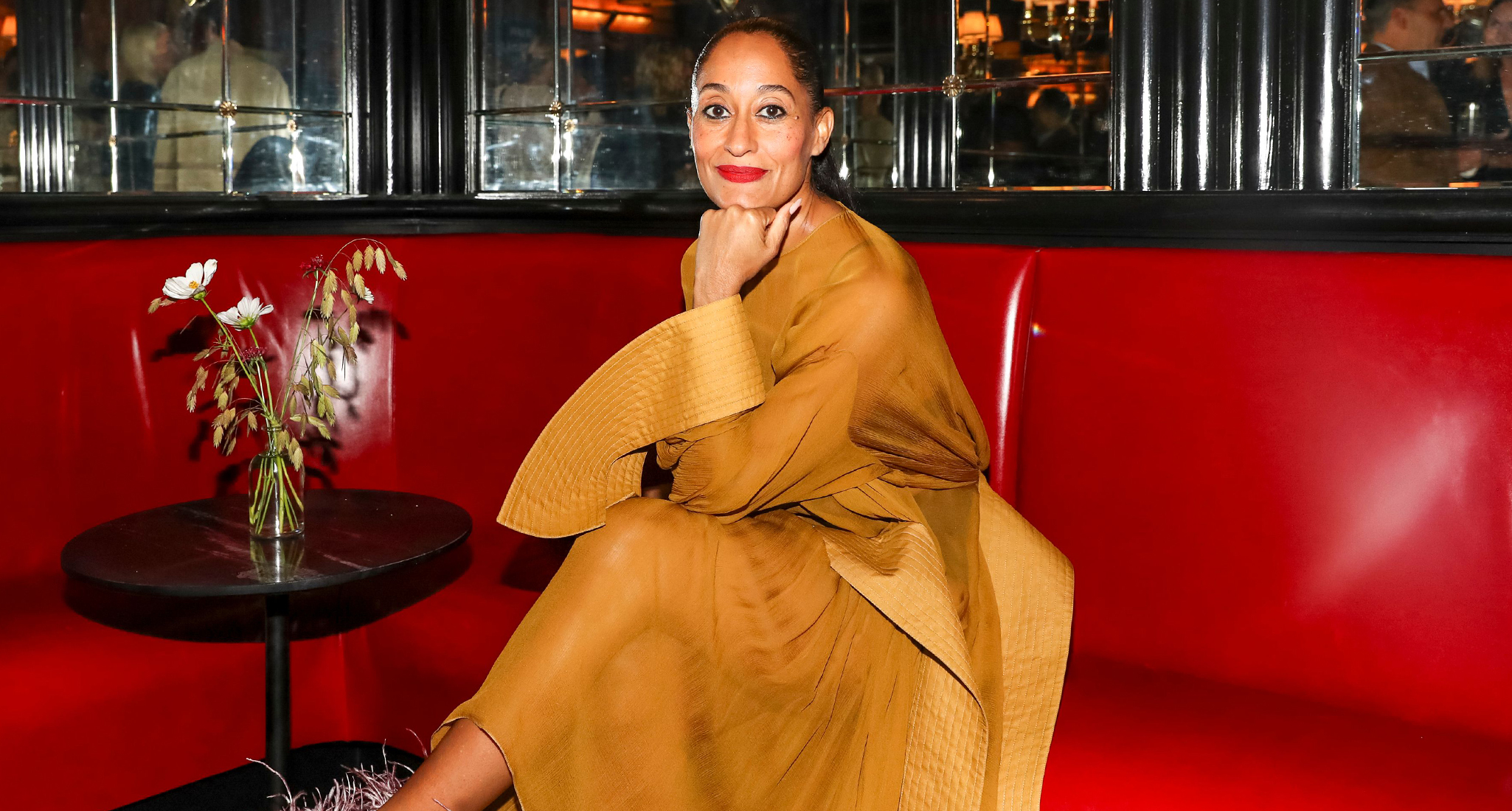 tracee ellis ross animal print dress