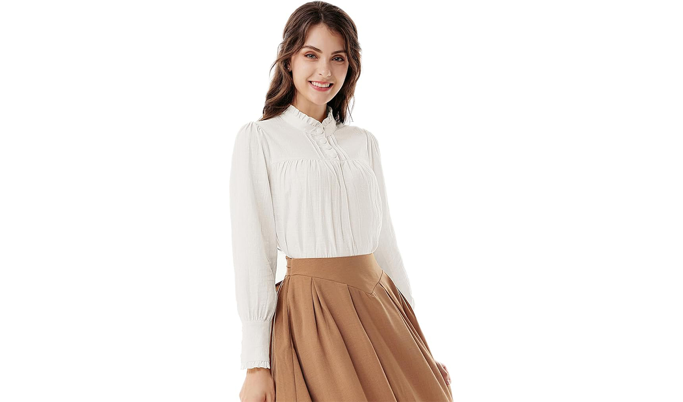 vicotian collar trend: scarlet darkness victorian blouse