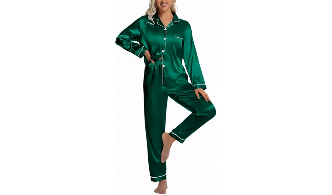 walmart winter fashion: Dakimoe Satin Pajama Set