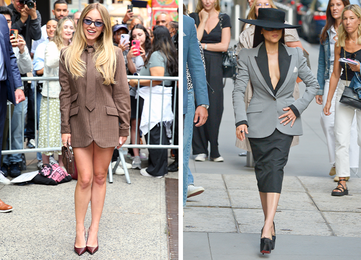 '80s power suit trend: sydney sweeney and jenna ortega