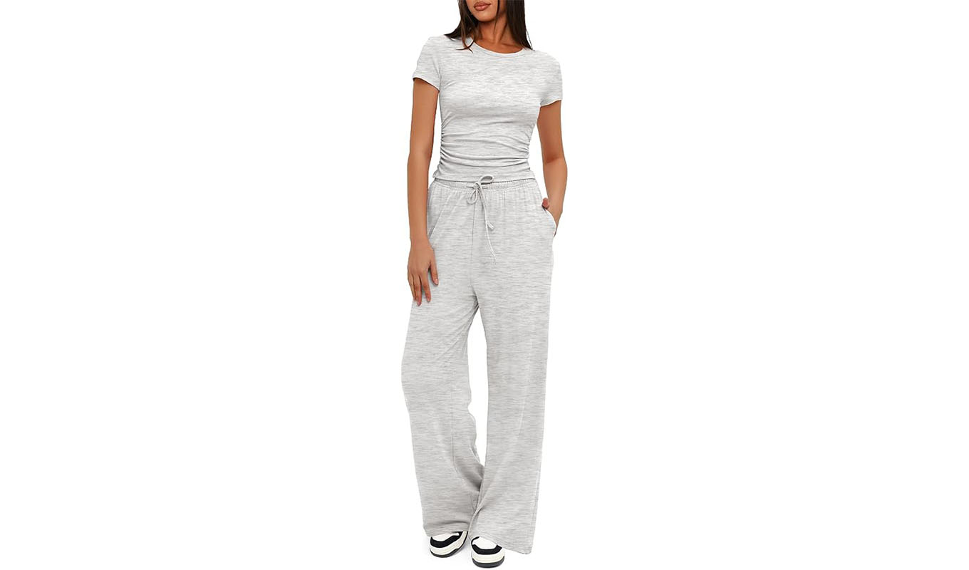Darong Ruched Short-Sleeve Lounge Set.