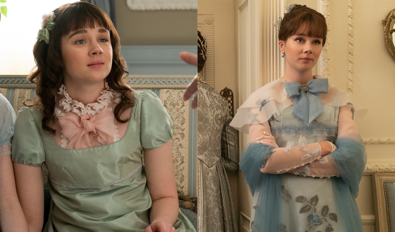 eloise bridgerton bow neck style
