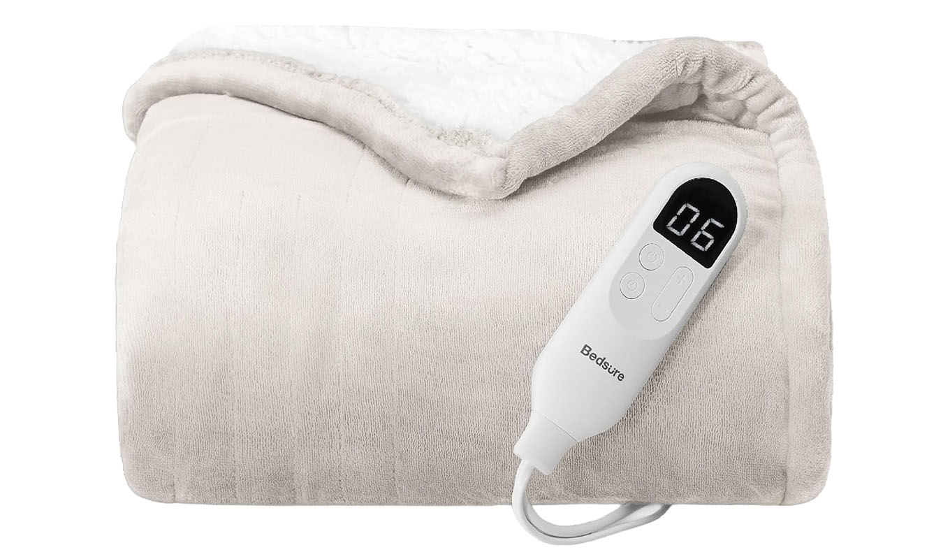 The Bedsure Heated Blanket Throw Blanket.