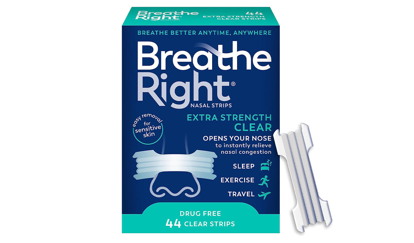 The Breathe Right Nasal Strips Extra Strength.
