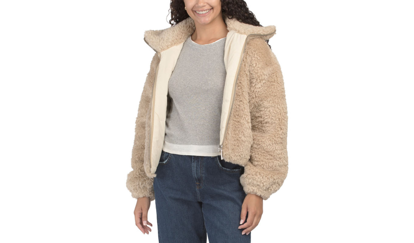 The Rebecca Minkoff Cropped Faux Fur Jacket.