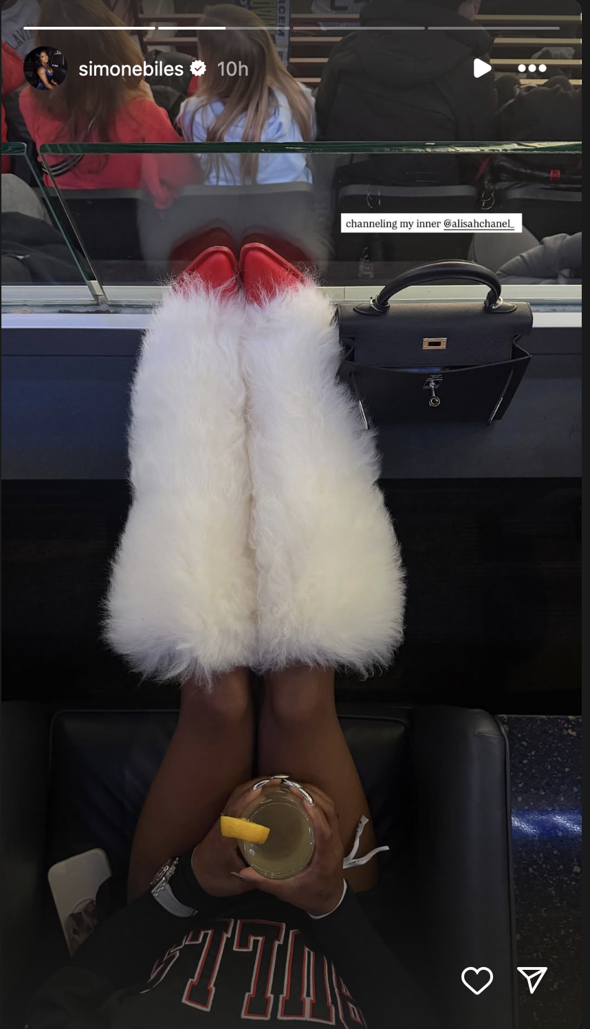 simone biles furry boots