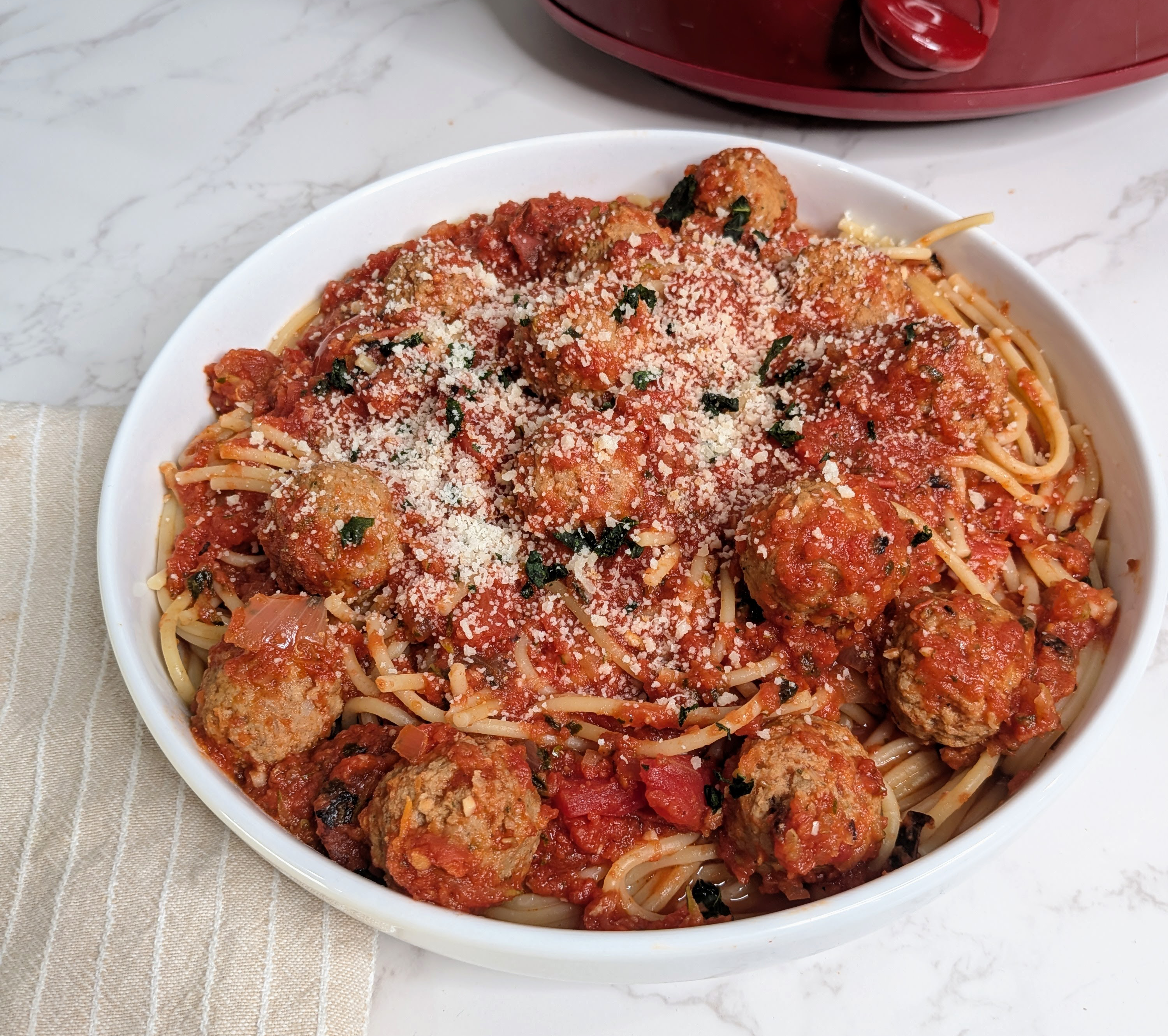 slow cooker spaghetti and meatballs