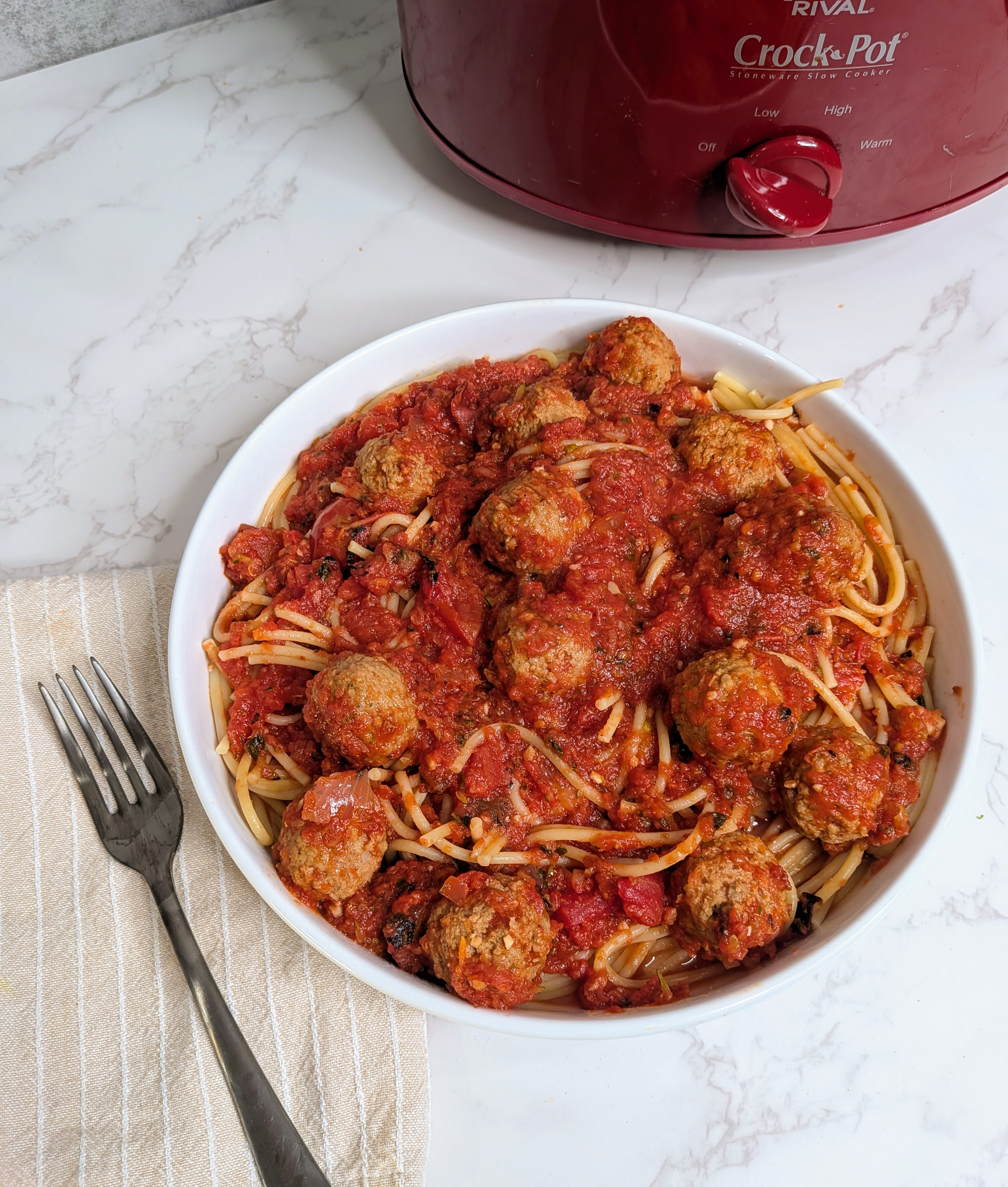 slow cooker spaghetti and meatballs with no parmesan cheese