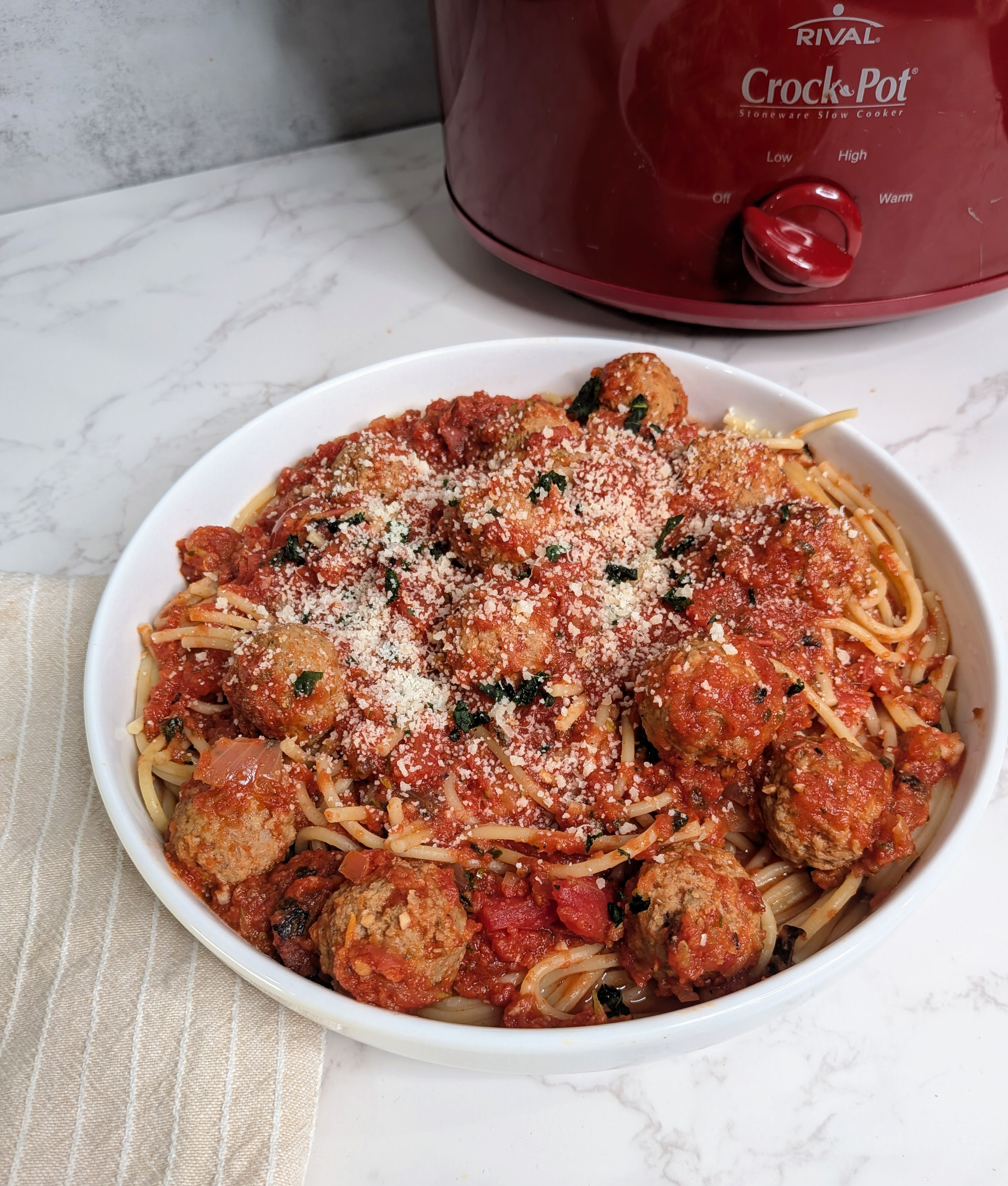 slow cooker spaghetti and meatballs
