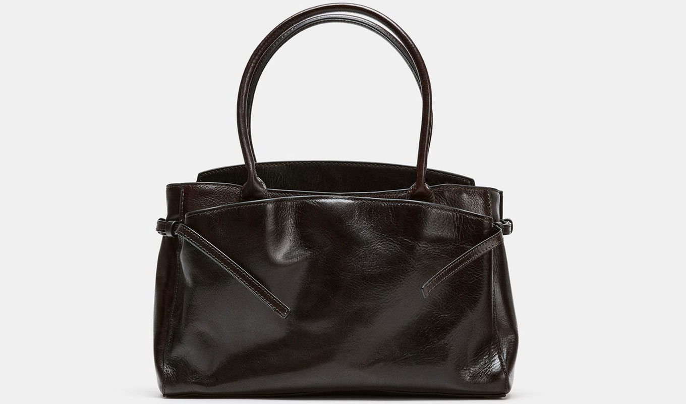 Undone Belted Bags: Zara black leather City tote