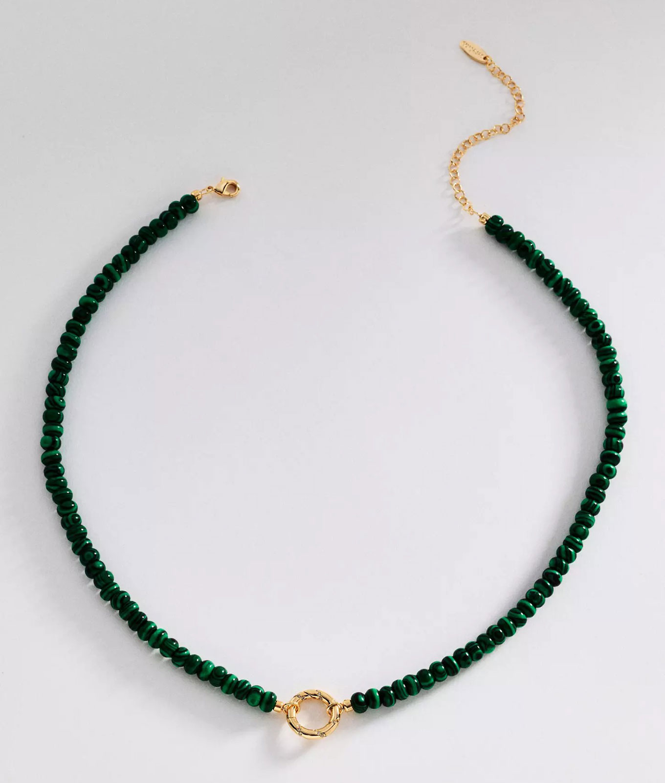 by anthropologie beaded stone carabiner necklace