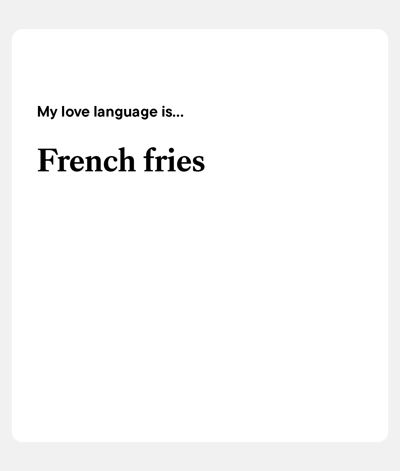 best hinge prompts: love language