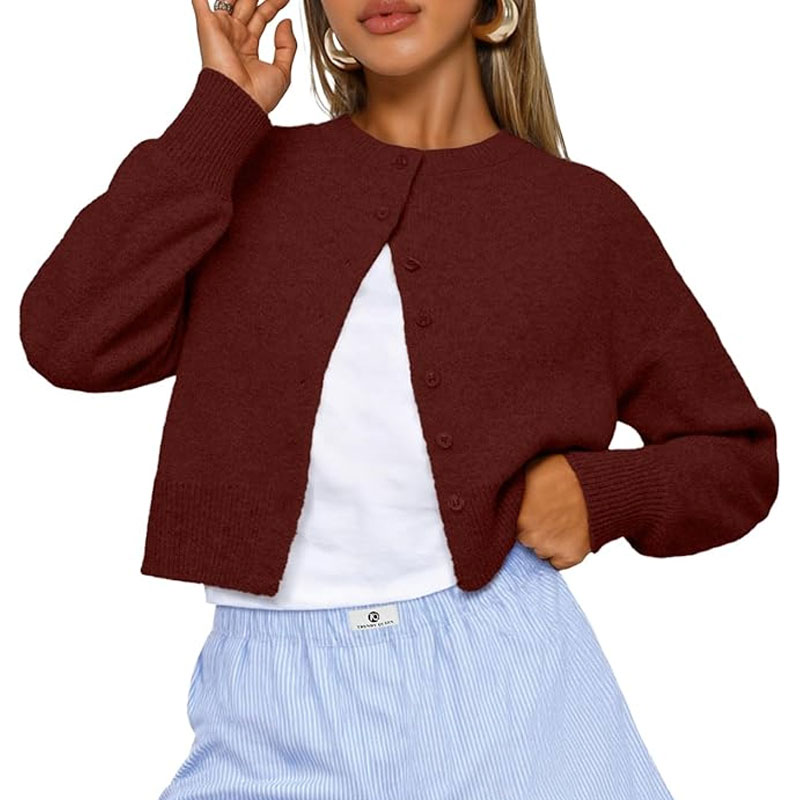 burgundy cardigan