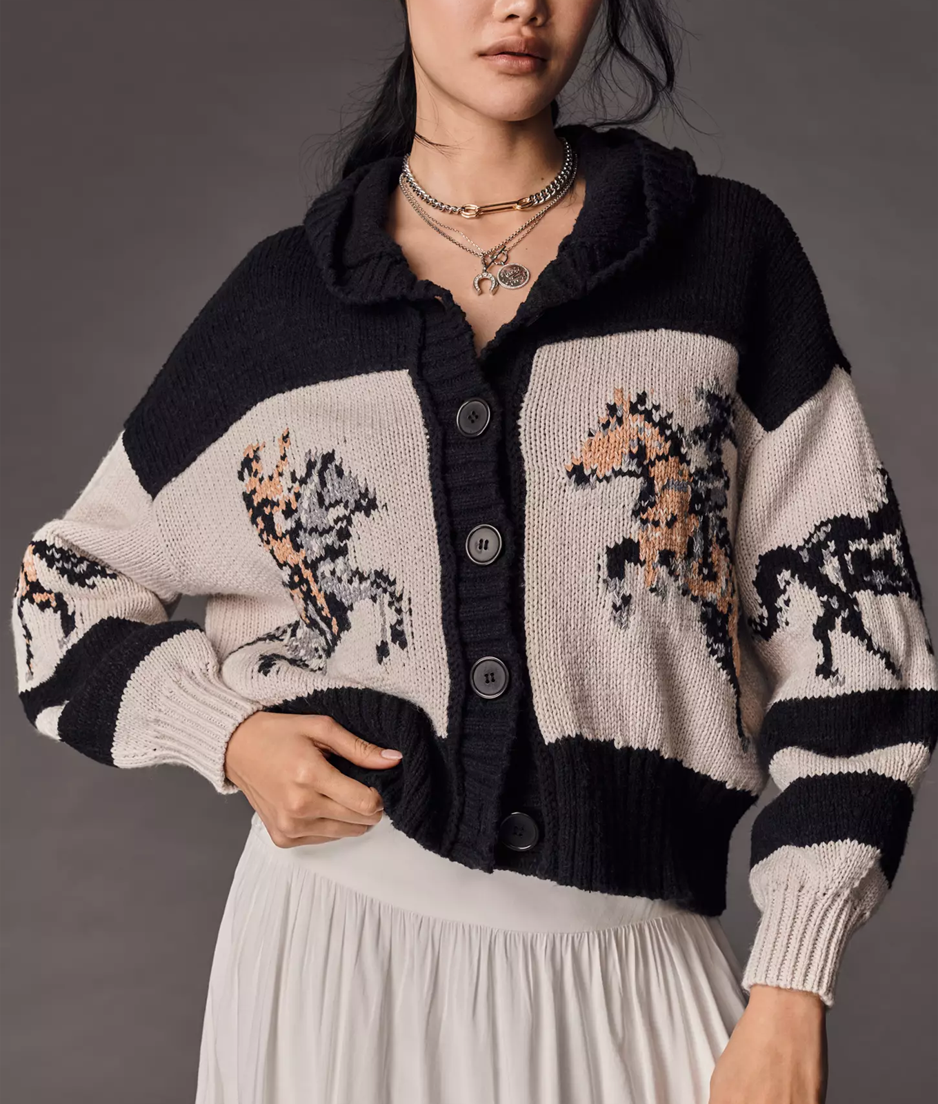 equestrian fashion horse cardigan