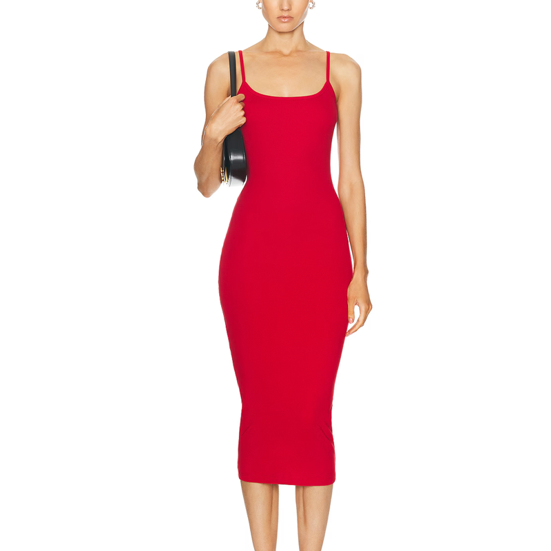 flore flore red midi dress
