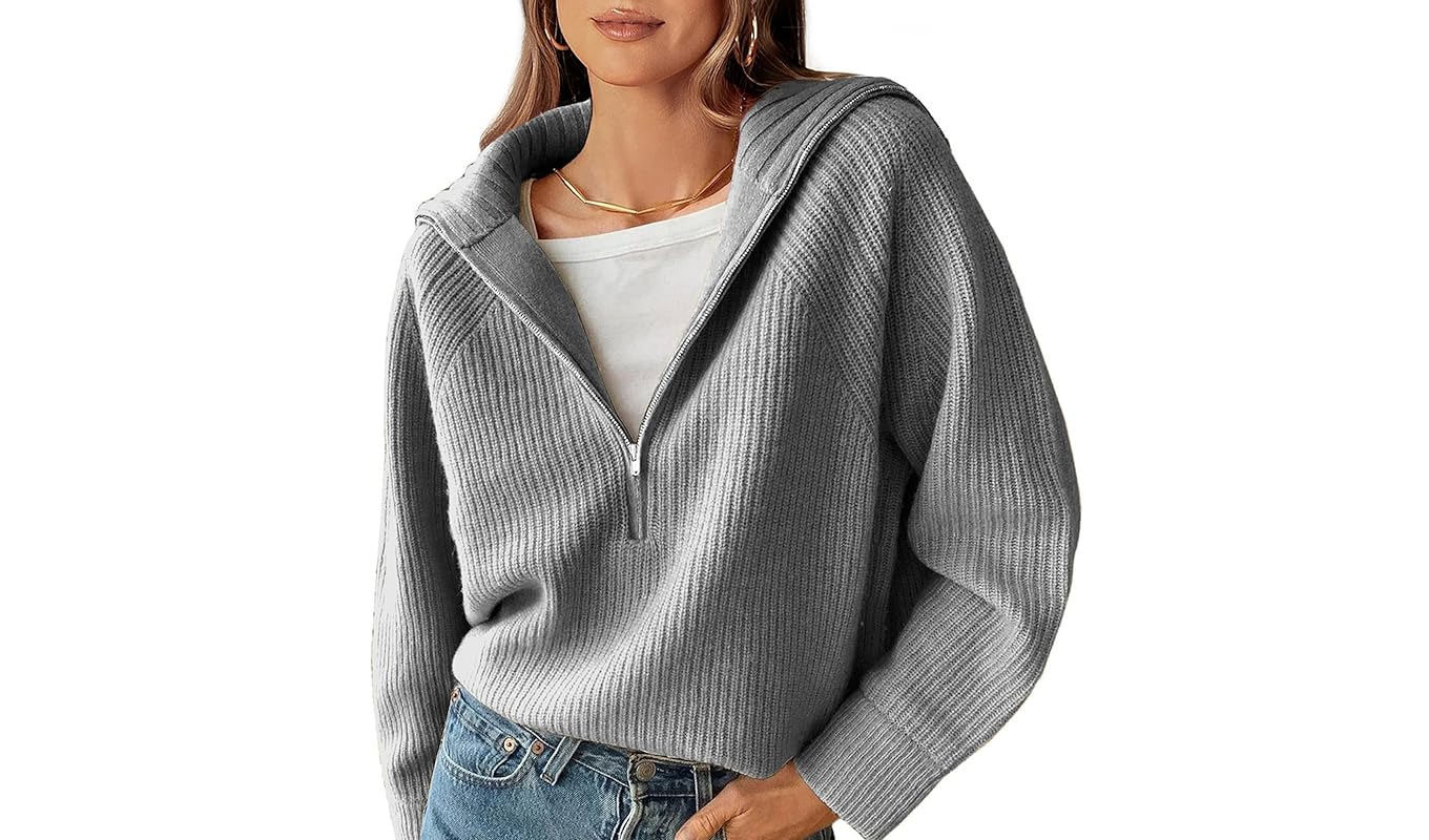 gray quarter zip