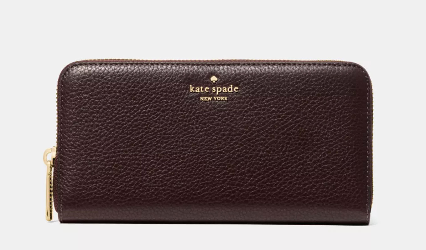 kate spade zip brown wallet