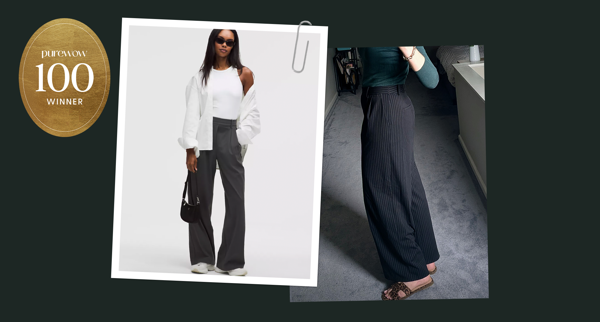 purewow100 winner daydrift pants on model and on editor