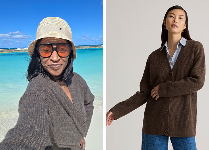 quince cashmere guide: oversized boyfriend cardigan