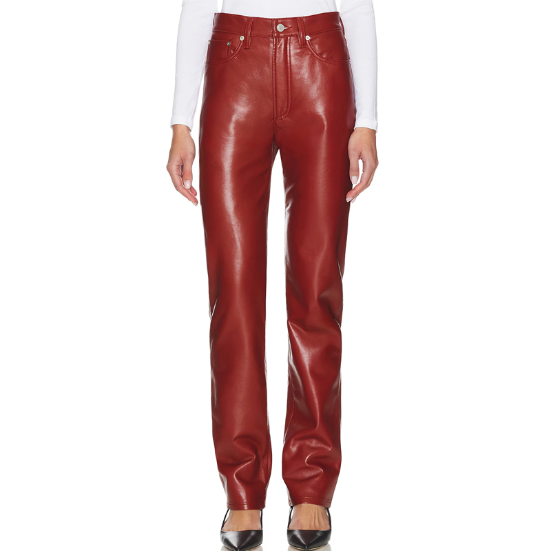 red leather pants