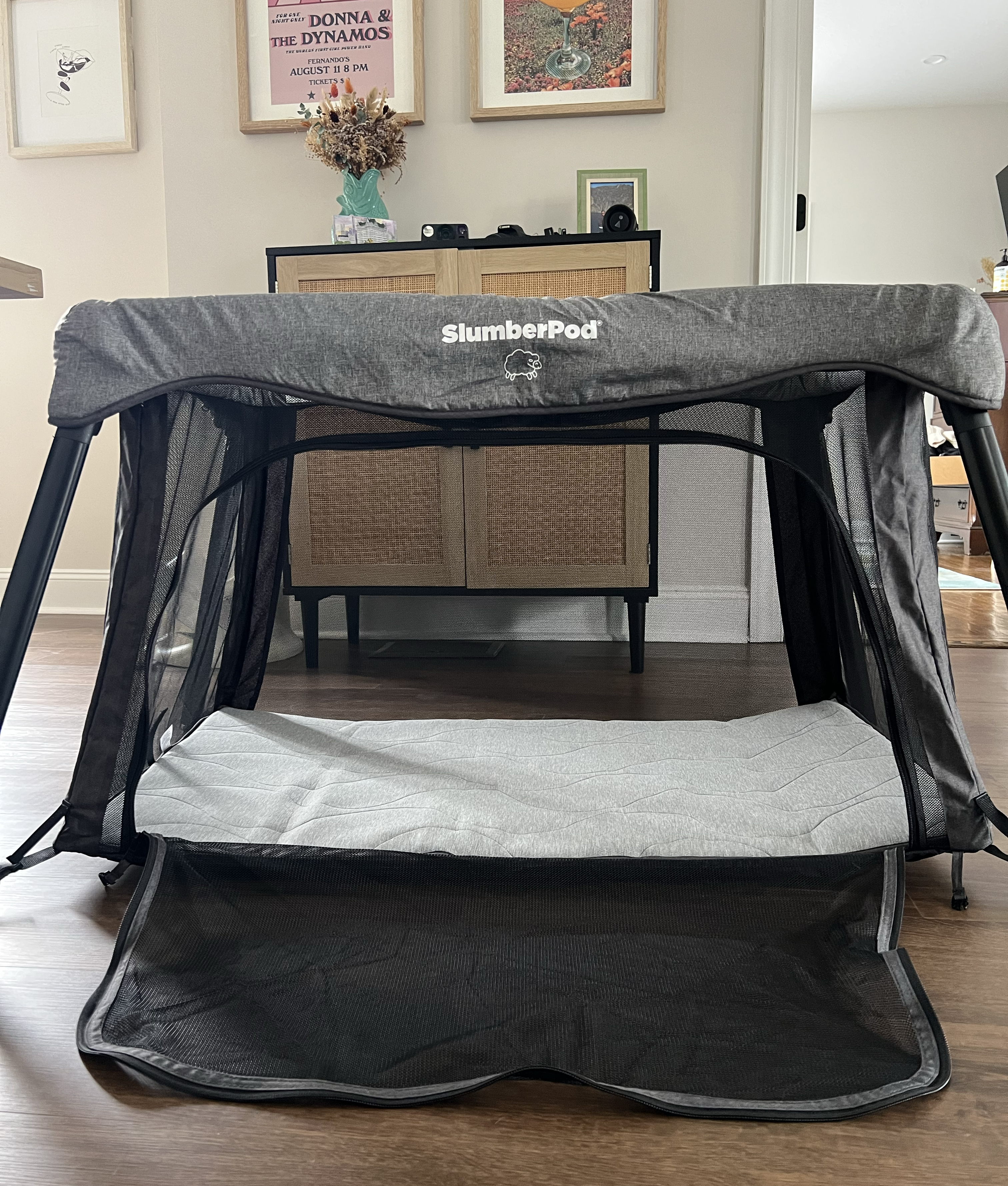 slumbergo open panel mesh zipper